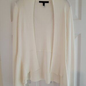 White House Black Market Off-white Ribbed Cardigan
